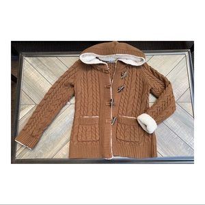 Hooded Knit Shearling lined Cabelas jacket L